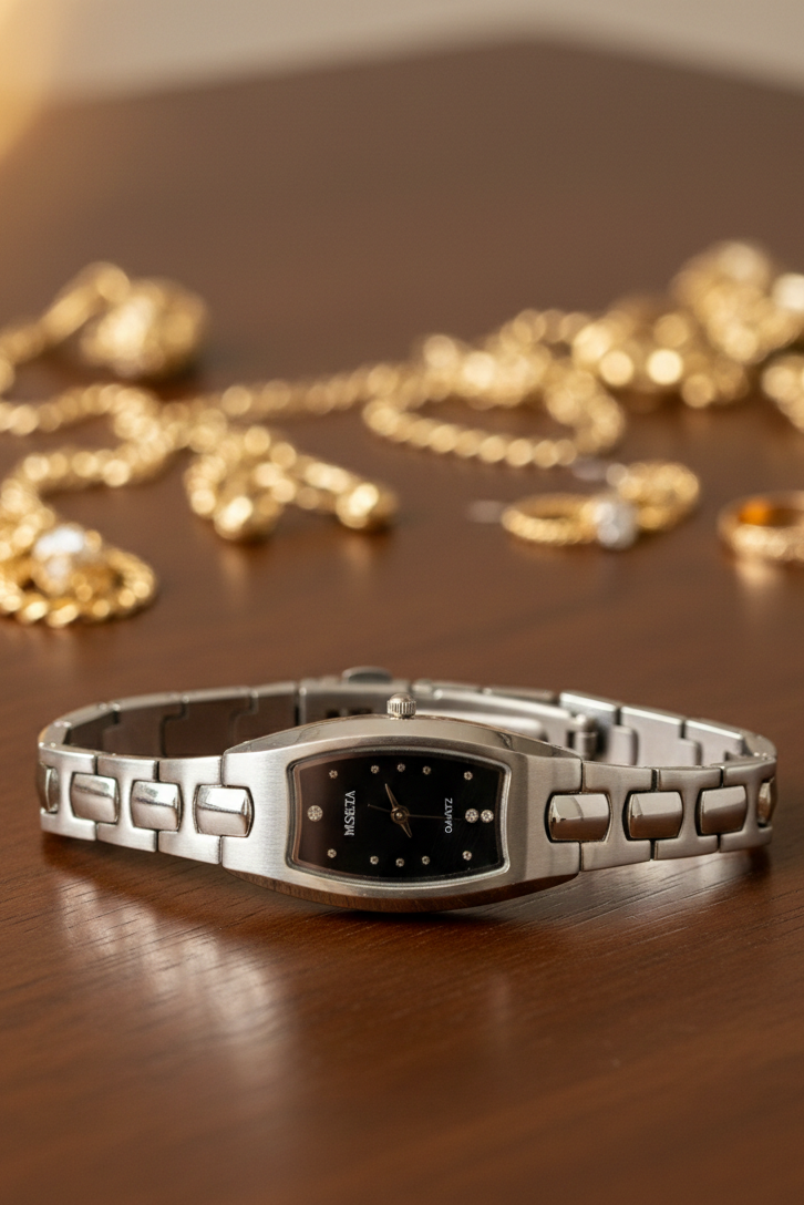 Diva Bracelet Watch Rectangular Dial With Quartz Movement