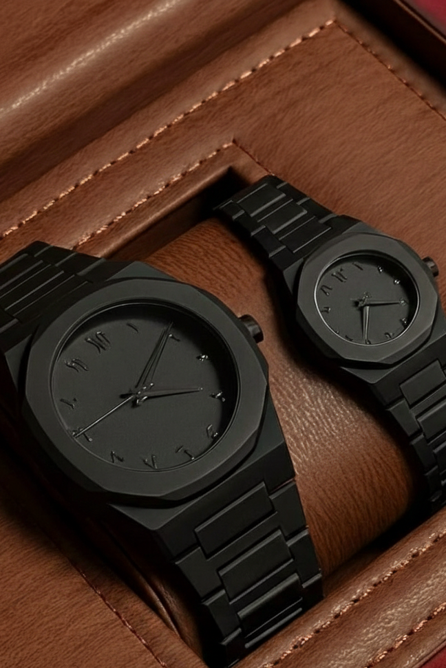 Couple Deal | Matte White/Black Octagonal Monochrome Watches