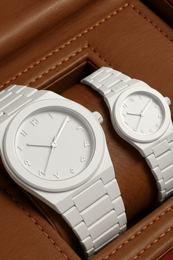 Couple Deal | Matte White/Black Octagonal Monochrome Watches