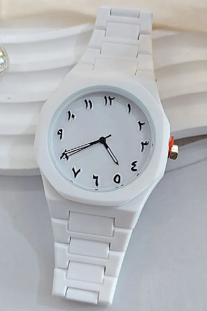 Women Matte Black/White Octagonal Monochrome Watch