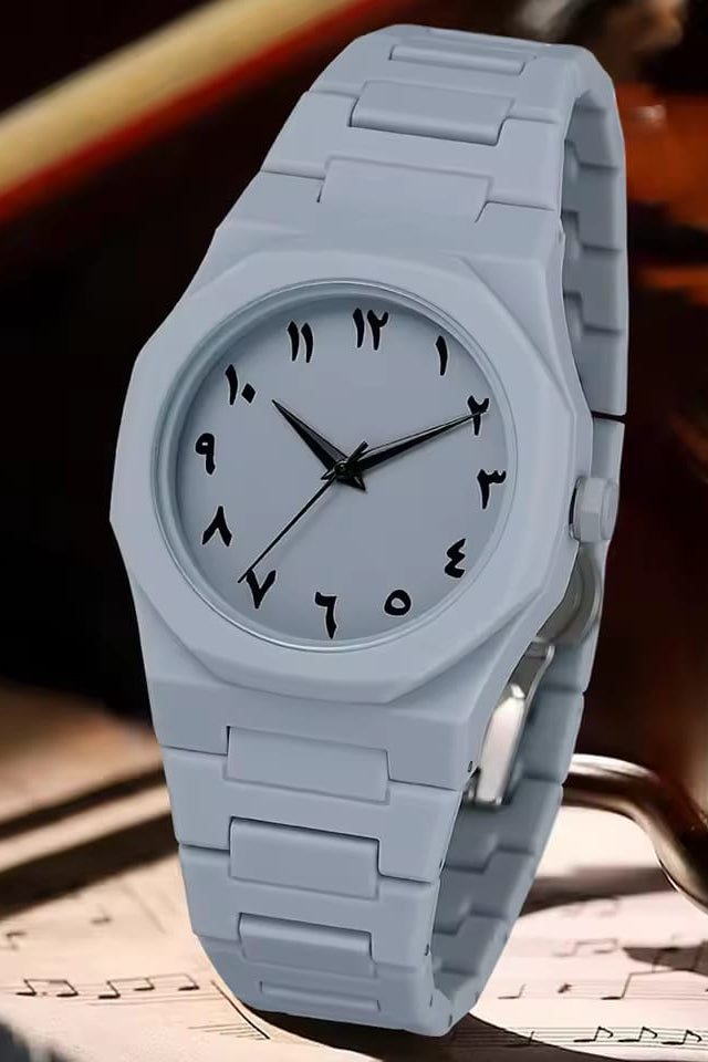 Women Matte Black/White Octagonal Monochrome Watch